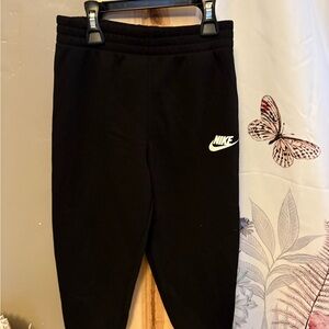 Nike Kids Black Joggers with White Logo